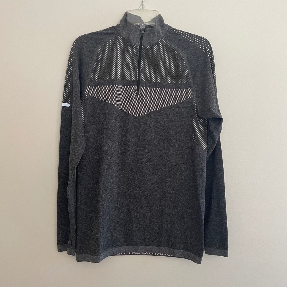 FILA Runners Sport Gray Pullover Half Zip Long Sleeve‎ Athletic Top